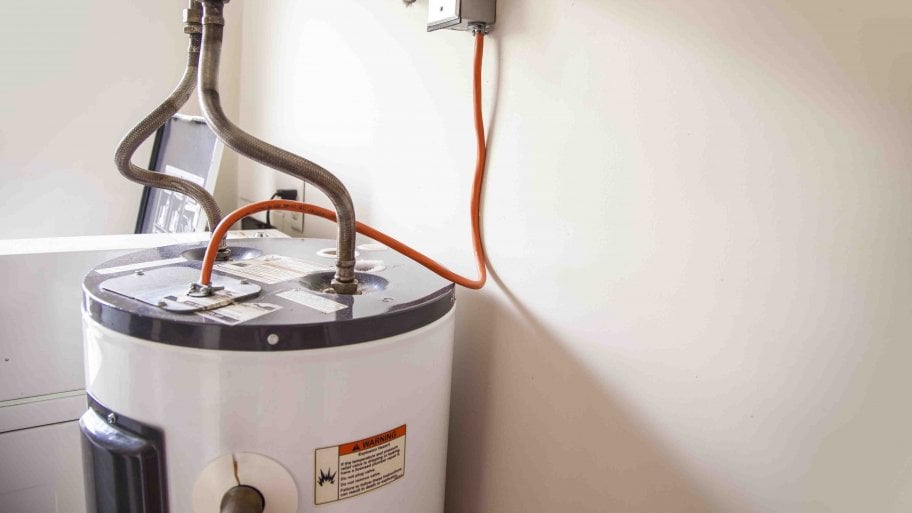 water heater near a wall
